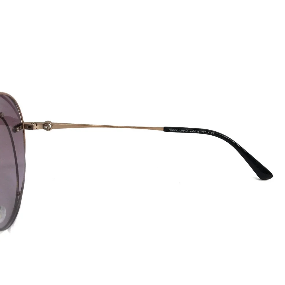 Giorgio Armani Sunglasses AR6043 3006/8H Gold Rimless Frames with Purple Lenses